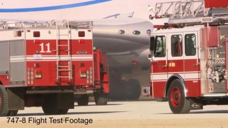 官方视频: 波音747-8F飞机V1速度取消起飞, 轮胎着火