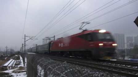 [火车][飞雪前弓WX车]HXD3D+25T+WX25T[Z150]贵阳-北京 广铁沙段