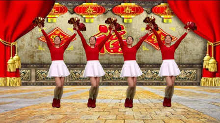点击观看《红豆广场舞《财神驾到》美丽时尚又大方的新年花球舞》