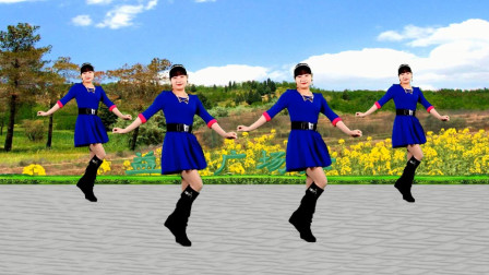 点击观看《益馨广场舞《油菜花之恋》零基础32步单人水兵舞视频》