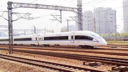 单程近8小时杭州开往青岛 G282次高铁动车通过艮山门动车所
