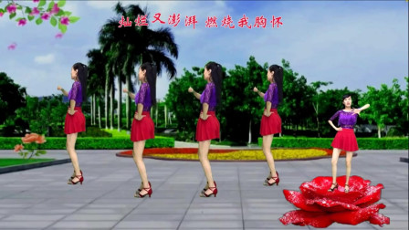 气质美女广场舞《玫瑰花开》动感十足，好看极了！