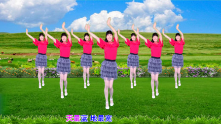 点击观看《32步舞蹈教学视频《一路情歌向草原》河北青青广场舞含教学分解》
