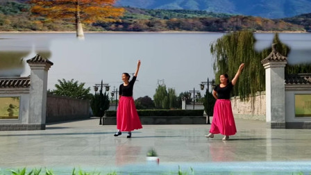点击观看《苹苹广场舞《情迷》双人版编舞花与影老师现代舞步子舞》