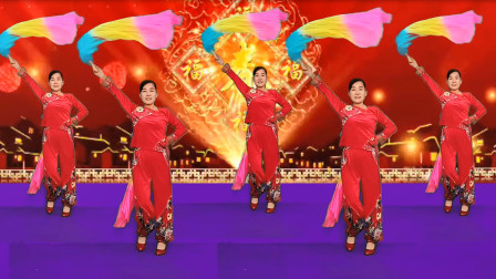 点击观看《玫香广场舞 长扇舞 红红火火 正背面附教学》