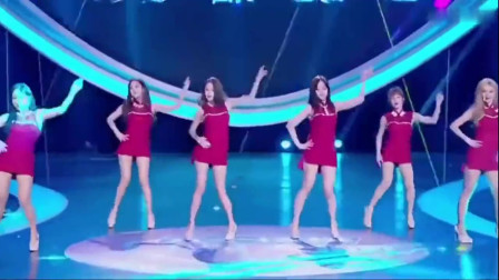 韩国女团TaraRolyPoly红色紧身连体短裙现场高清热舞