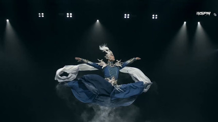 黎星中国舞《五虎上将》，空中定格动作真的帅，一字马摆成了土字