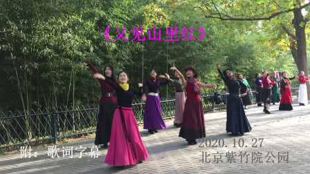 相约紫竹舞蹈队，【舞蹈气氛轻松、开心】广场舞《又见山里红》