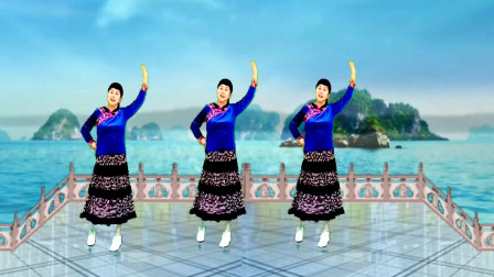 经典老歌广场舞《三步舞》音乐黄玫瑰，简单易学，在家就能跳