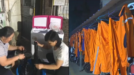 好温暖！郑州广场舞大妈为救援人员洗衣服，小区一楼晾晒好几米