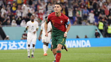 2022世界杯 H组第1轮 葡萄牙VS加纳 世界杯-C罗进球创历史B费2助攻 ，葡萄牙3-2胜加纳