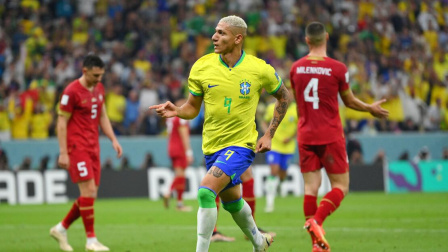 2022世界杯 G组第1轮 巴西VS塞尔维亚 8球1助攻！理查利森过去5次代表巴西队首发参与9球