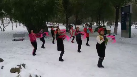 雪中跳张慧萍舞蹈片段：风中采莲