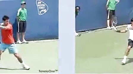 费德勒-德约科维奇-正手慢动作对比-v1tennis.com-唯一网球网-专业网球网站