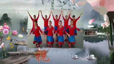超美藏族广场舞《祝酒歌》大妈们跳的真美