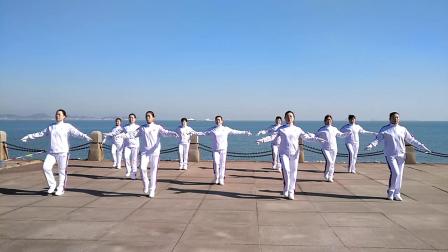 中国烟台丽影操舞，第三套快乐舞步健身操，第六节，水兵舞运动，原创版