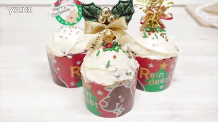 [Jennysta小吃货] 圣诞红丝绒杯子蛋糕 Christmas Red Velvet cupcakes