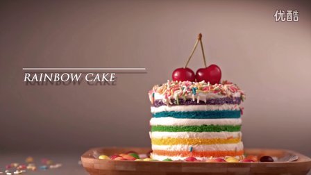 微距彩虹蛋糕广告
