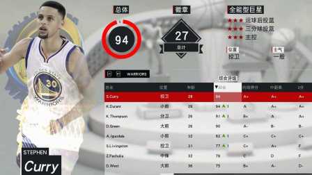 【布鲁】NBA2K17传奇经理：勇士队库里和杜兰特的王朝之路（一）