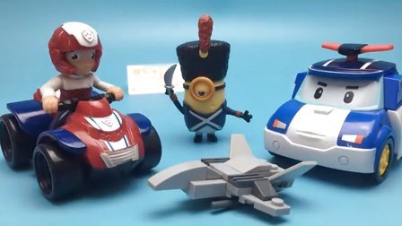 小猪佩奇的玩具世界 2016 小黄人拼积木 警车波利动画片