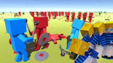 【XY小源】古代战争模拟器2AncientWarfare2 红蓝大军一斧三方块人(误删重传）