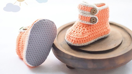 橘色高邦宝宝鞋第2集宝宝鞋嘉特汇编织小屋编织的方法图解