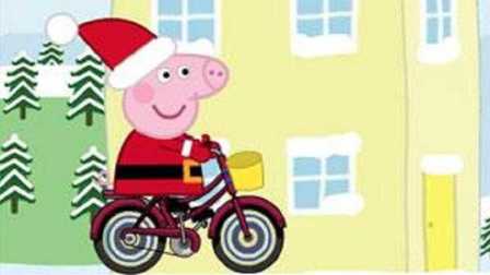 小猪佩奇粉红猪小妹粉红小猪妹月鼓解说之粉红小猪佩奇圣诞骑车开汽车02 月鼓解说
