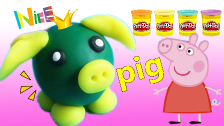 潇潇和玩具 橡皮泥手工制作可爱小猪 粉红猪小妹佩奇