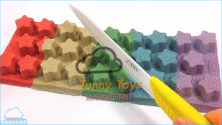 如何使动力沙子迷你星蛋糕玩具学习颜色粘土粘合 DIY 手工制作 美国kinetic太空沙 天使沙玩法 做法 自制 【 俊和他的玩具们 】