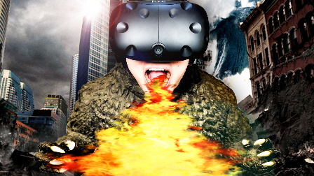 【屌德斯解说】 VR怪兽模拟器 变身巨型哥斯拉并发射出奥特曼的必杀光线毁灭城市！