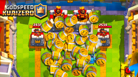 ★皇室战争★2v2部落战必杀技，8个飞桶秒爆主塔 #G673★Clash Royale★酷爱娱乐解说