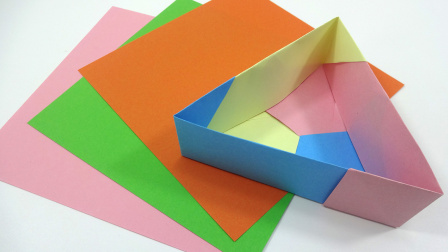 手工折纸教程 迷你三角形收纳盒超简单哦 亲子手工折纸益智早教