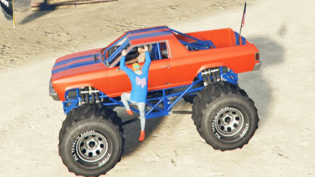 GTA5 开大脚越野车闯军事基地，结果撞上电线杆（侠盗猎车5）