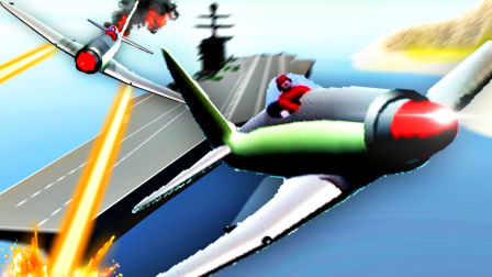 【屌德斯解说】 战地模拟器 全新航空母舰地图开着战斗机玩自爆袭击