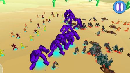 史诗战争模拟器: 50个绿巨人大战50条黑龙, 龙