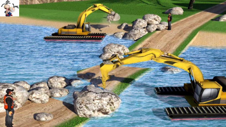 挖掘机模拟驾驶 建筑工程车第2期 水陆两栖挖掘机 亲子游戏 永哥玩游戏