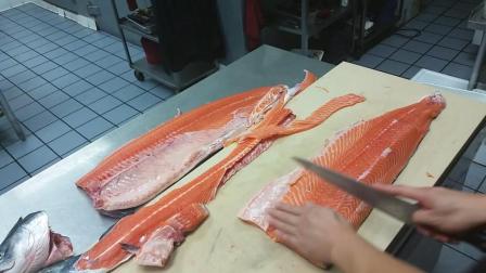 海鲜系列: 大师教你如何完美切割三文鱼