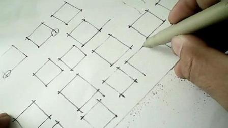 室内设计手绘表现技法  正方形及正方体的练习