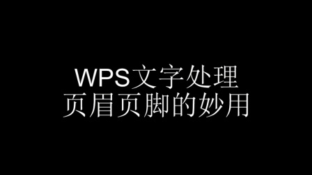 WPS文档操作技巧：WPS文字处理页眉页脚实用技巧