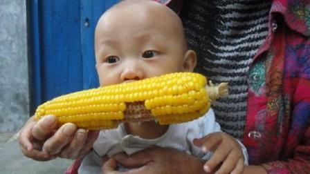 邻家小娃娃仔吃玉米吃的正香 接下来娃娃的举动笑翻了所有人