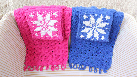 织一片慢生活—–儿童雪花围巾编织方法视频