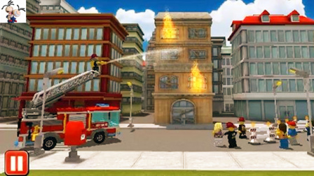 消防车警车挖掘机 乐高我的城市积木玩具 永哥玩游戏