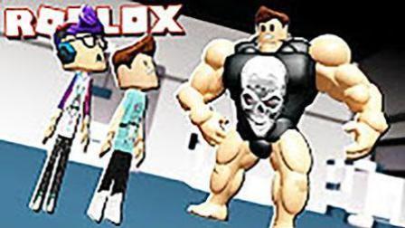 魔哒解说 ROBLOX虚拟世界搞笑乐高火柴人变身肌肉猛男的健身中心