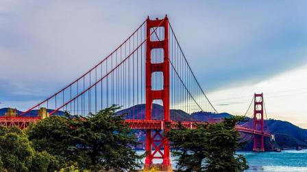 美国旅游|航拍世界上最美桥梁之一、旧金山地标性建筑-金门大桥