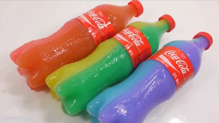 柔软果冻可乐瓶做法自制食玩DIY色彩布丁软糖培乐多点惊喜蛋趣味食玩【俊和他的玩具