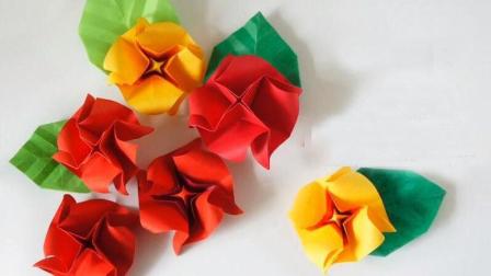 简单又好看的纸花折法 玫瑰花的折法视频 折纸大全图解步骤