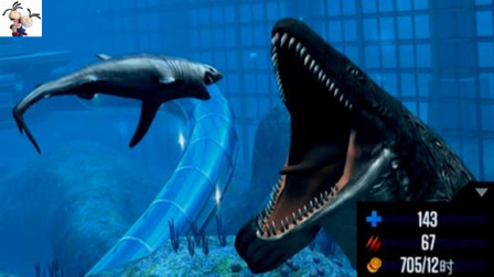 侏罗纪世界游戏第108期：锯齿鲨对战无齿龙★恐龙公园 永哥玩游戏