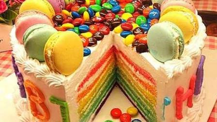 小鲁教你做蛋糕之彩虹蛋糕的制作方法-美味又好看的彩虹蛋糕~