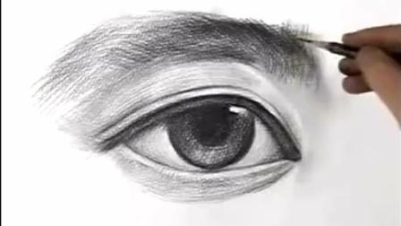 人物素描素描眼睛, 头像五官眼睛绘画素描素描基础教程