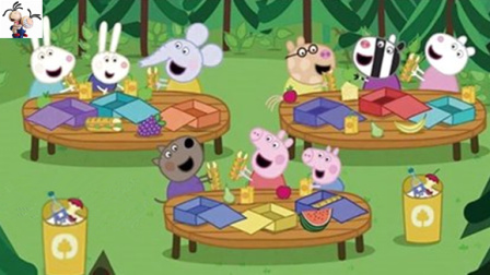 小猪佩奇 粉红猪小妹森林探险 聚餐遭遇小黄鸭★永哥玩游戏